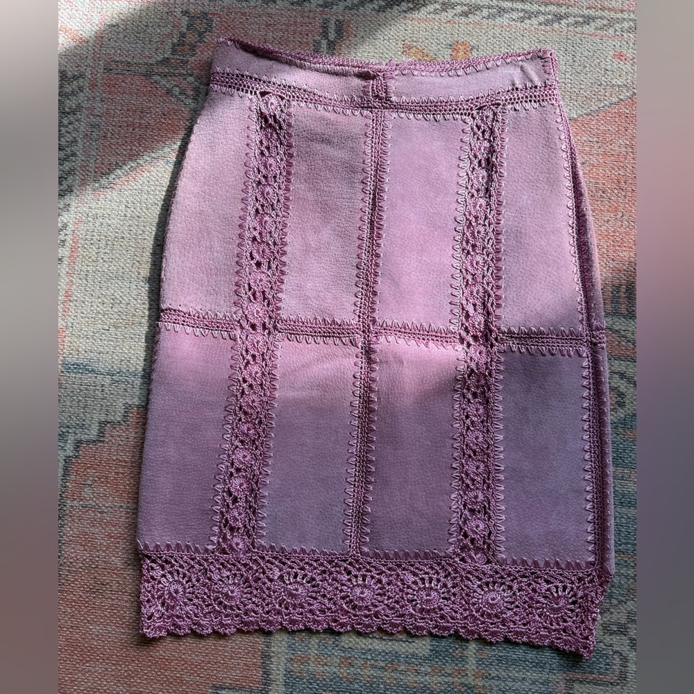 IDI by Mathew Suede Patchwork Skirt